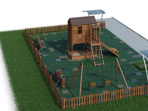 children playground forest house 3D Model