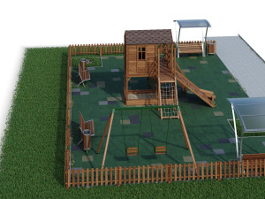 children playground forest house 3D Model