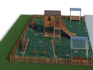 children playground forest house 3D Model