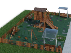 children playground forest house 3D Model