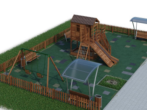 children playground forest house 3D Model
