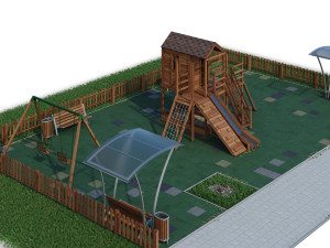 children playground forest house 3D Model
