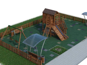 children playground forest house 3D Model