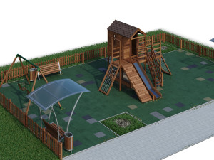 children playground forest house 3D Model