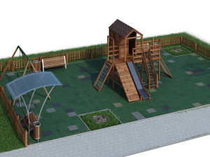 children playground forest house 3D Model