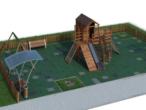 children playground forest house 3D Model