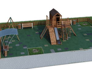 children playground forest house 3D Model