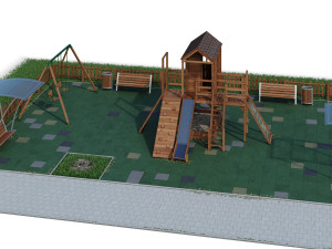 children playground forest house 3D Model