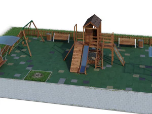 children playground forest house 3D Model