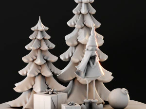 cute christmas decor 3D Model