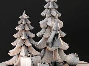 cute christmas decor 3D Model