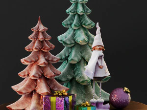 cute christmas decor 3D Model