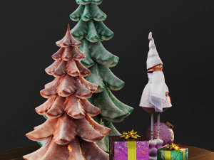 cute christmas decor 3D Model