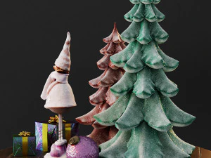 cute christmas decor 3D Model