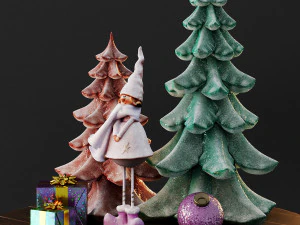 cute christmas decor 3D Model