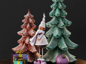 cute christmas decor 3D Model