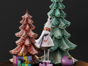 cute christmas decor 3D Model