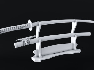 katana japanese sword 3D Model