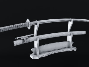 katana japanese sword 3D Model