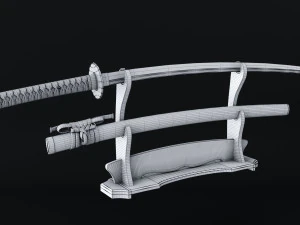 katana japanese sword 3D Model