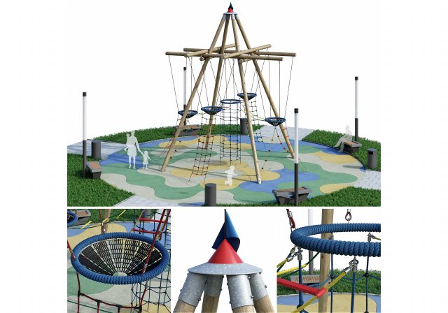 children rope playground Modelo 3D .c4d .max .obj .3ds .fbx .stl .blend 