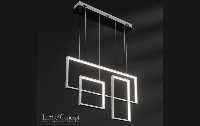 rectangle geometry chandelier loft-concept 3D Модель .c4d .max .obj .3ds .fbx .stl .blend 