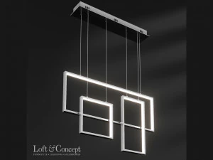rectangle geometry chandelier loft-concept 3D Model