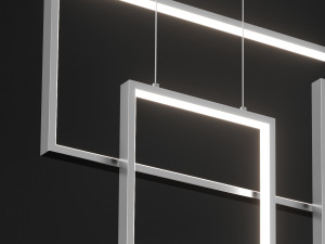 rectangle geometry chandelier loft-concept 3D Модель