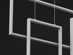 rectangle geometry chandelier loft-concept 3D Модель
