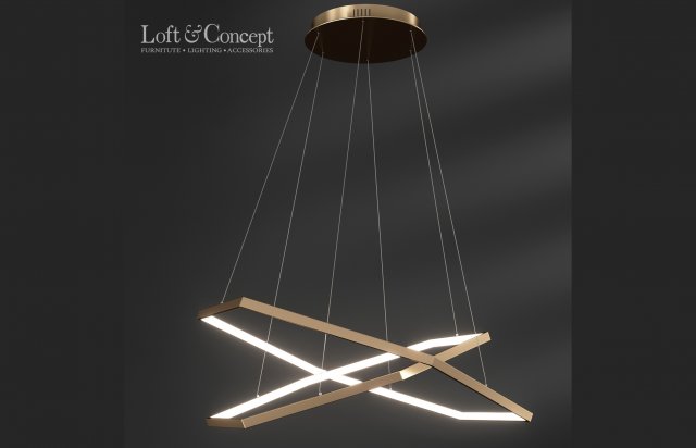chandelier hexagon horizontal double loft-concept 3D Model .c4d .max .obj .3ds .fbx .stl .blend 