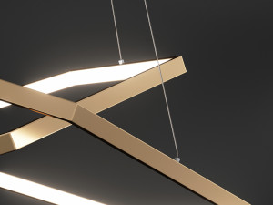 chandelier hexagon horizontal double loft-concept 3D Model