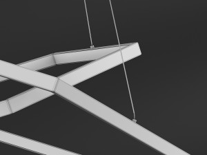 chandelier hexagon horizontal double loft-concept 3D Model
