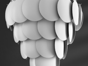 glass shells suspension chandelier 3D Модель