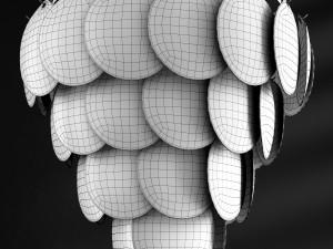 glass shells suspension chandelier 3D Модель