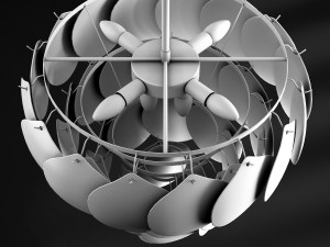 glass shells suspension chandelier 3D Модель