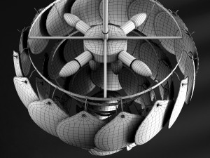 glass shells suspension chandelier 3D Модель