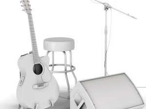 guitar set for stage 3D Model