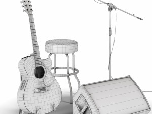 guitar set for stage Modelo 3D