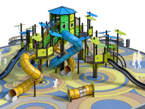 large children playground complex 3D Model