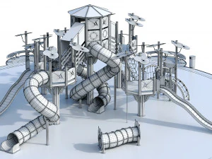 large children playground complex 3D Model