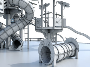 large children playground complex 3D 모델