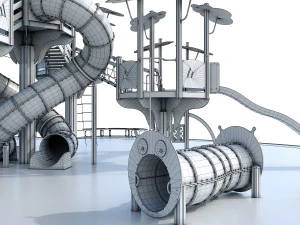 large children playground complex 3D Model