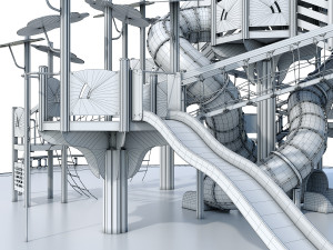 large children playground complex 3D 모델
