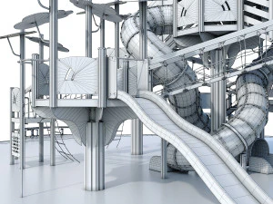 large children playground complex 3D Model
