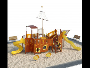 children playground sea schooner Model 3D