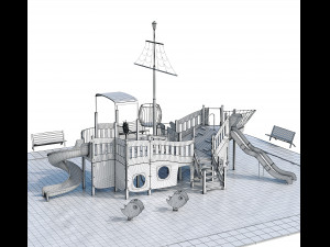 children playground sea schooner Model 3D