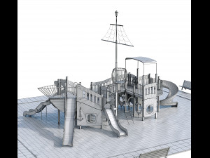 children playground sea schooner Model 3D