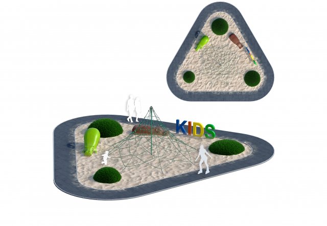 children playground with rope web Modelo 3D .c4d .max .obj .3ds .fbx .stl .blend 