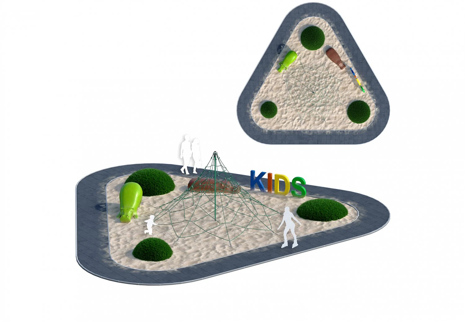 children playground with rope web 3D Model .c4d .max .obj .3ds .fbx .stl .blend 