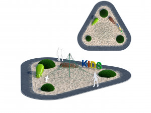 children playground with rope web 3D Model